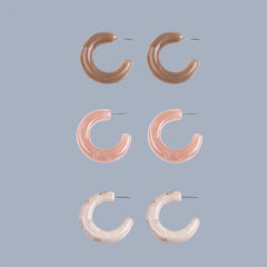 Pendientes Aro de Resina Acero – 4 cm