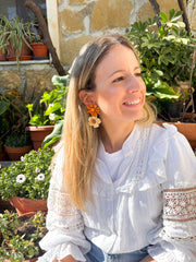 Pendientes Caléndula-Marrón