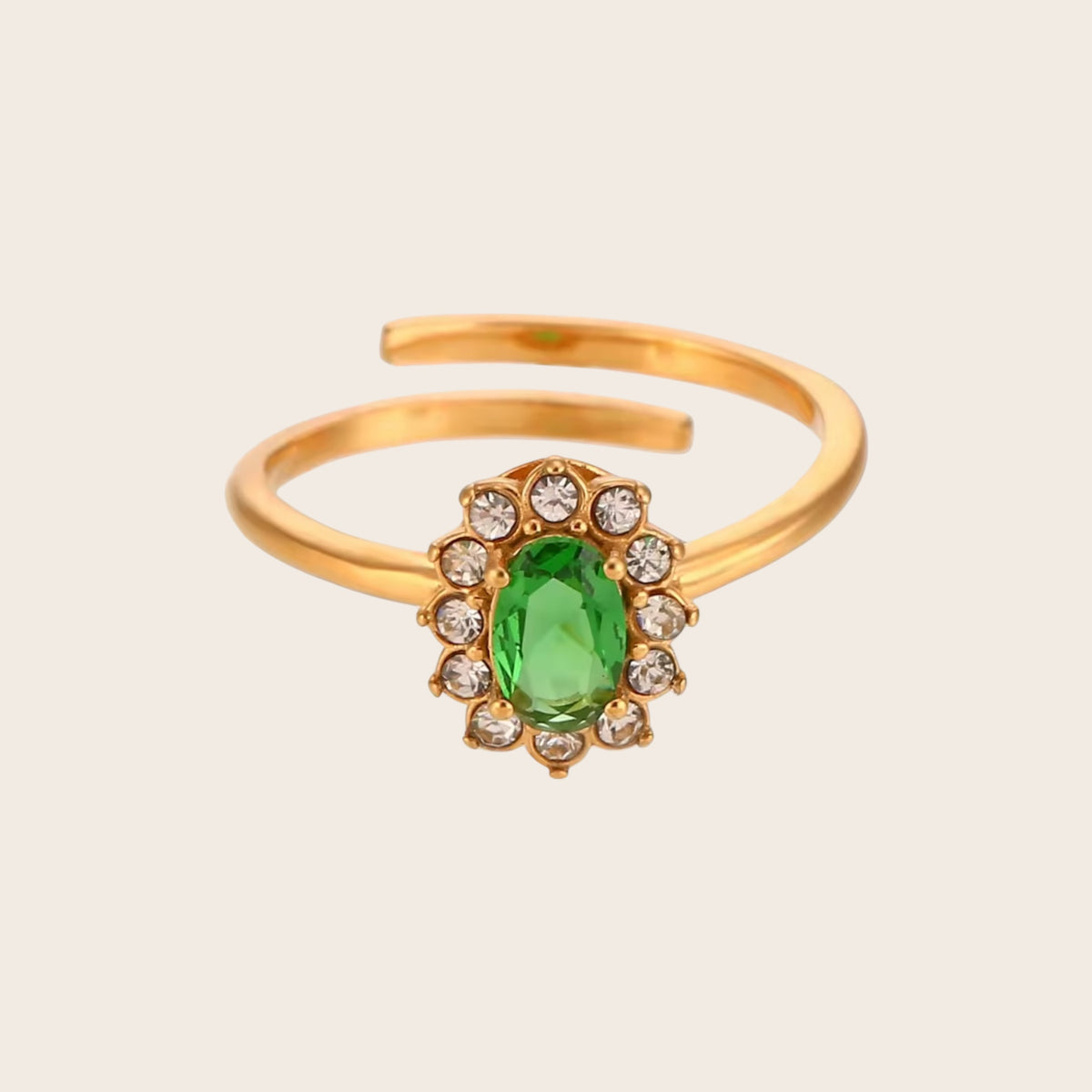 Anillo Halo Verde