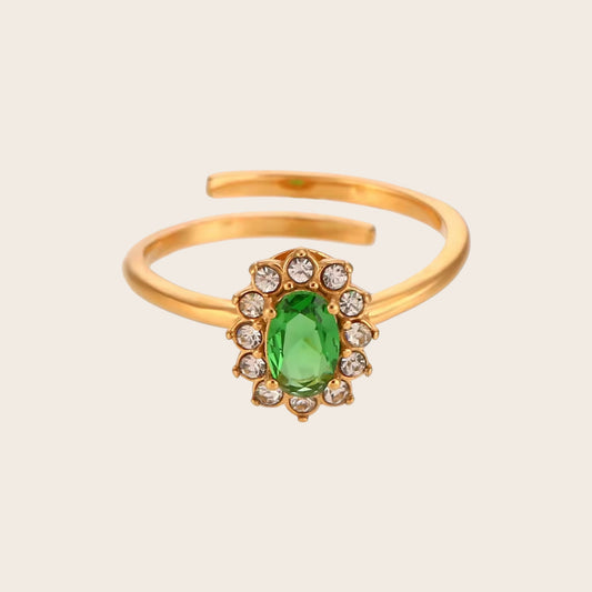 Anillo Halo Verde