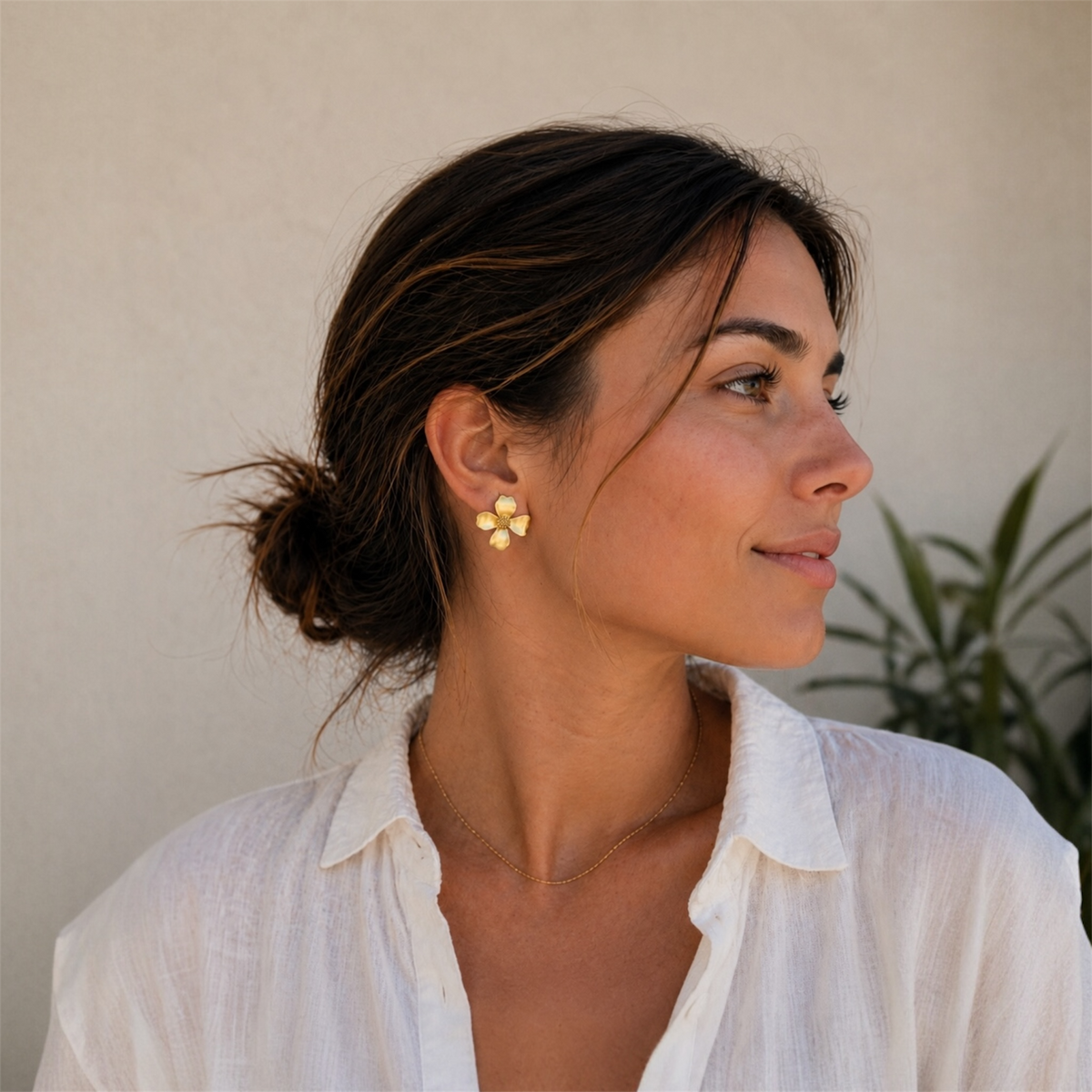 Pendientes Azalea Dorado