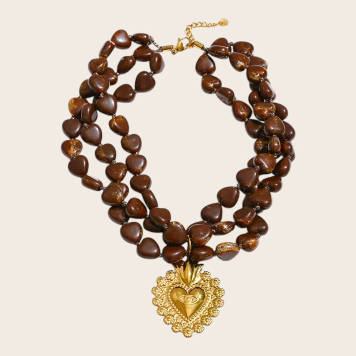 COLLAR CORAZÓN ÁMBAR