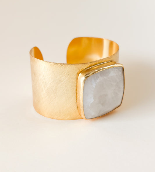 Brazalete Aura · Cuarzo Blanco