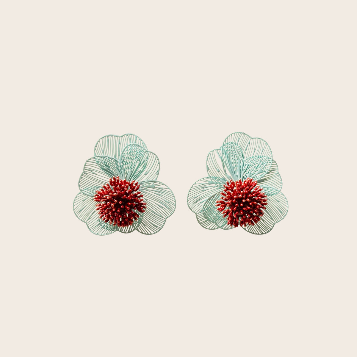 Pendientes Coralina Roja 2 en 1