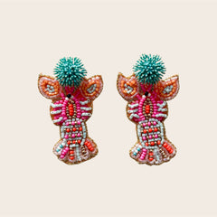 Pendientes Riviera Langosta Coral