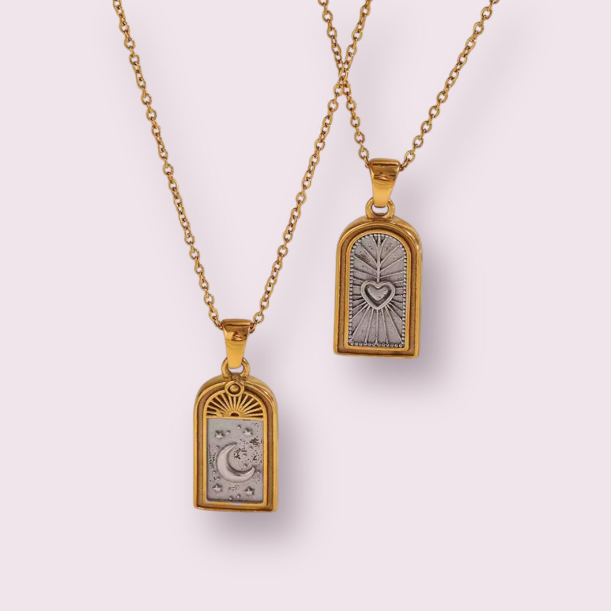 COLLAR “LUZ DE LUNA” y “CORAZÓN RADIANTE”