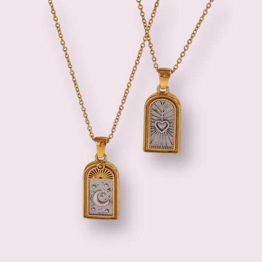COLLAR “LUZ DE LUNA” y “CORAZÓN RADIANTE”