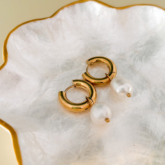 Aritos Stud Piedra-Acero inoxidable