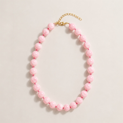 Collar Aura de Cuentas Marmoleadas Rosa