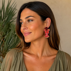Pendientes Riviera Langosta Roja