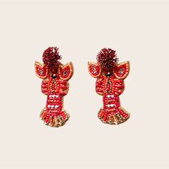 Pendientes Riviera Langosta Roja