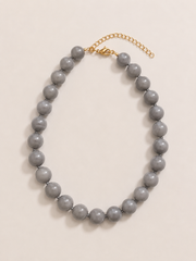 Collar Aura de Cuentas Marmoleadas Gris