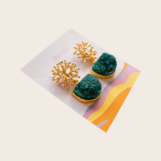 Alga Druzy Semicírculo Verde