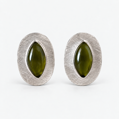 Pendientes Óvalo-Verde Oliva