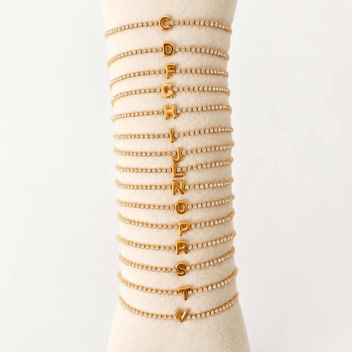 PULSERAS INICIAL ACERO STRASS