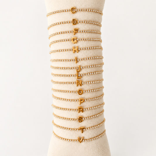 PULSERAS INICIAL ACERO STRASS