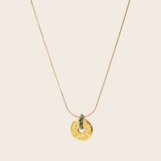 Collar Moneda Amazonita (Amazon Stone)