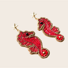 Pendientes Riviera Seahorse Rouge