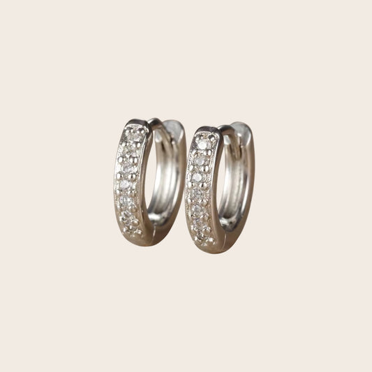 Aros Strass Cristal Silver 8mm