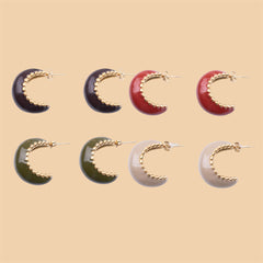 Aros Luna con detalles dorados Acero 2,5cm