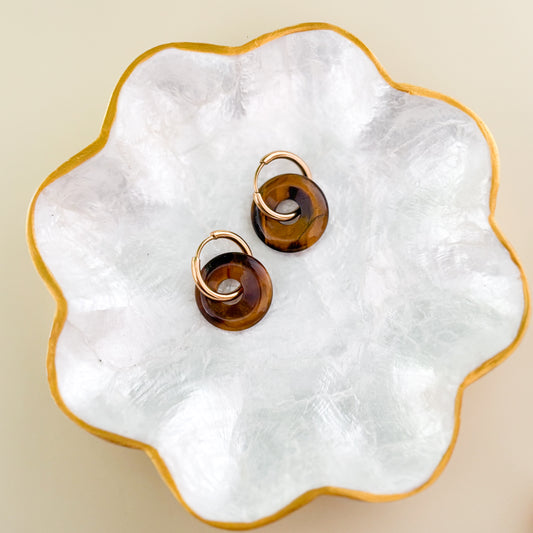 Aritos Seans Piedra-Acero inoxidable