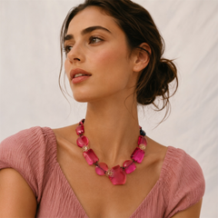 Collar Alga Coralina Rosa