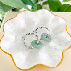 Aritos Blus Piedra-Acero inoxidable