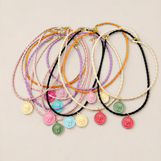 Collar Medalla Virgen-Acero inoxidable