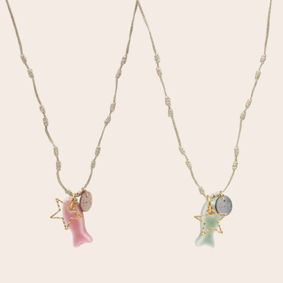 Collar Pez & Estrella con piedras naturales