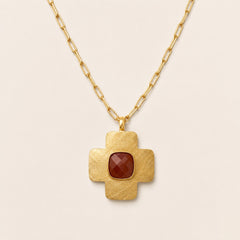Collar Cruz Petra – Baño de Oro