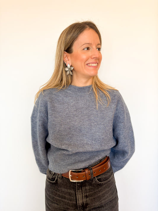 Pendientes Flor Plata Envejecida