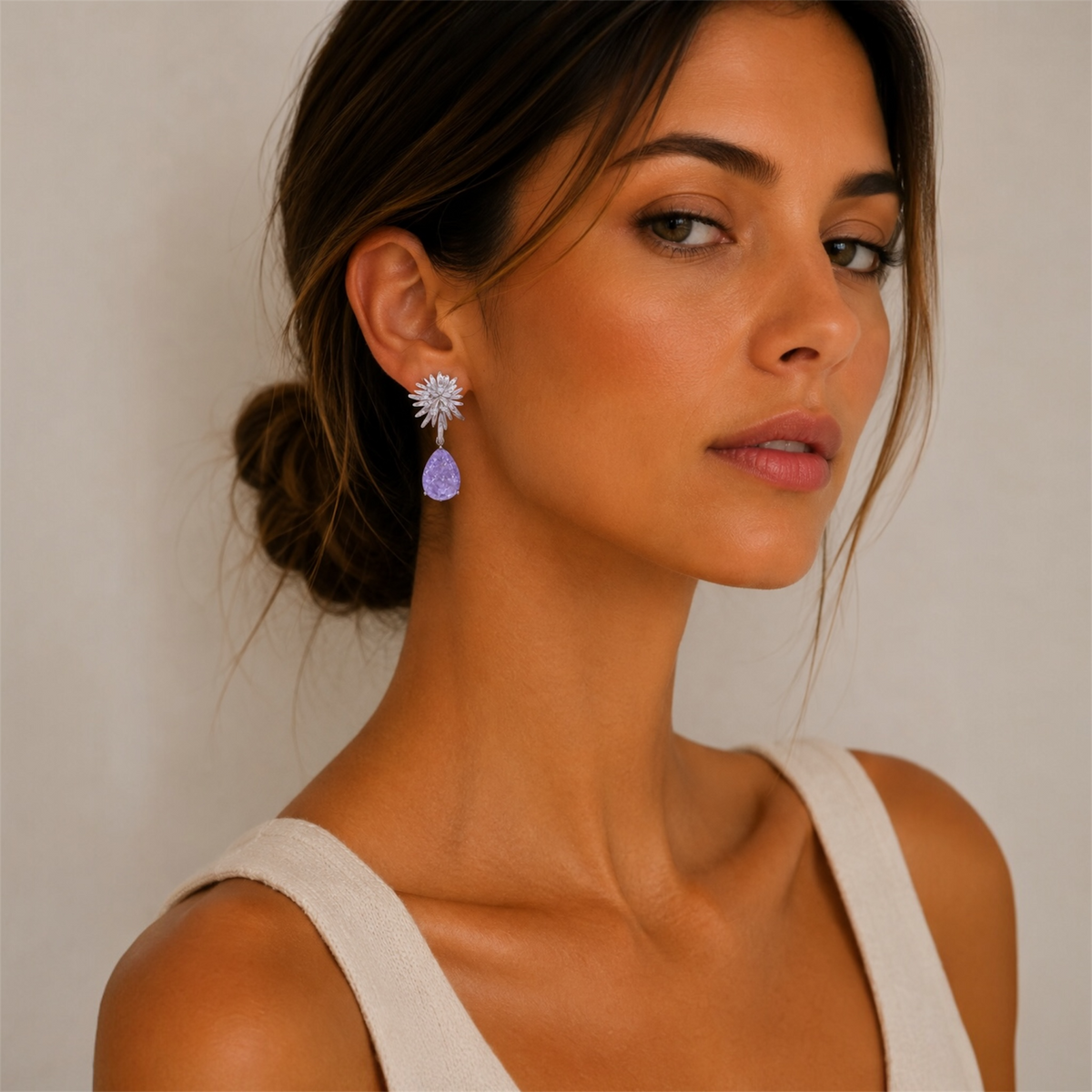 Pendientes Anémona Malva
