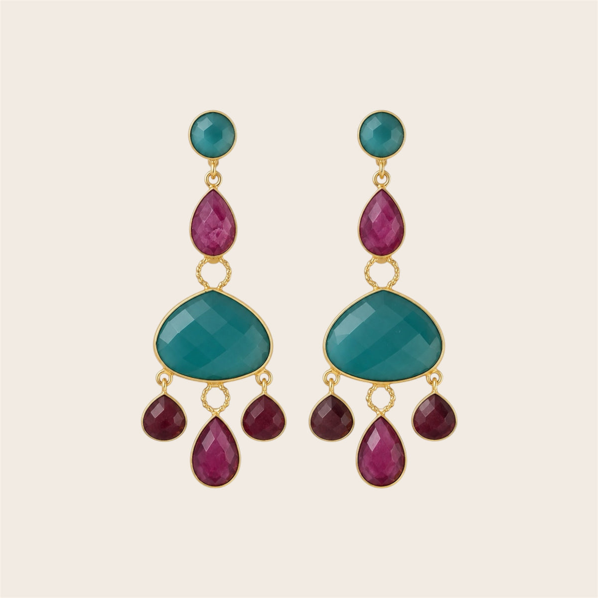 Pendientes Esmeralda Fucsia
