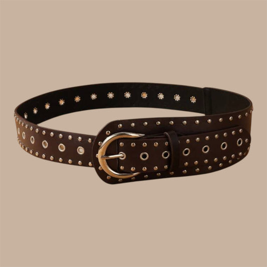 CINTURÓN ROCK & STUDS MARRÓN